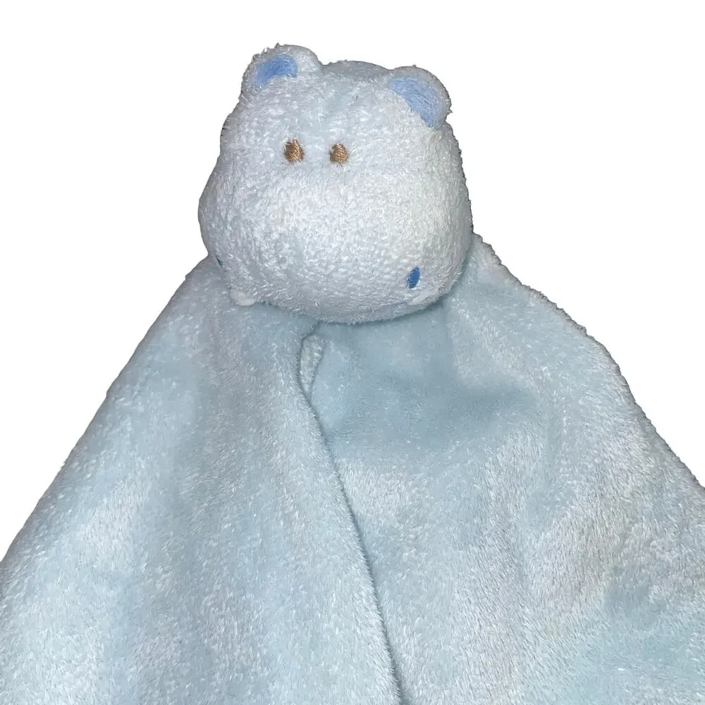 Angel Dear Blue Hippo Baby Lovey Security Blanket Soft Plush Blankie Nursery